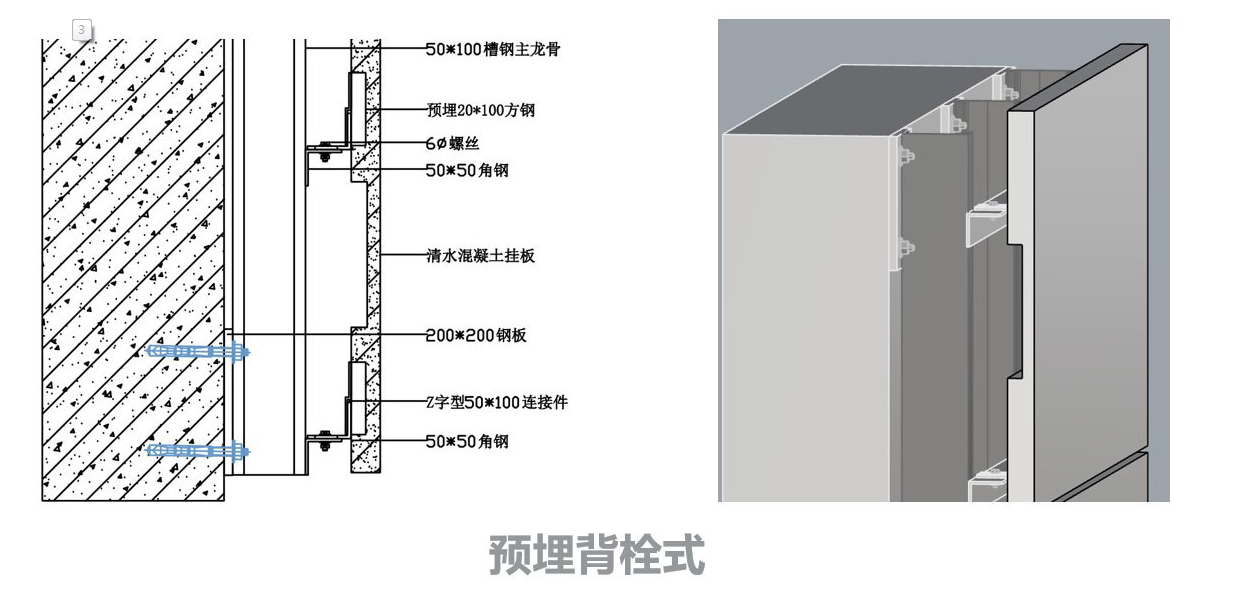 清水混凝土挂板安装方法